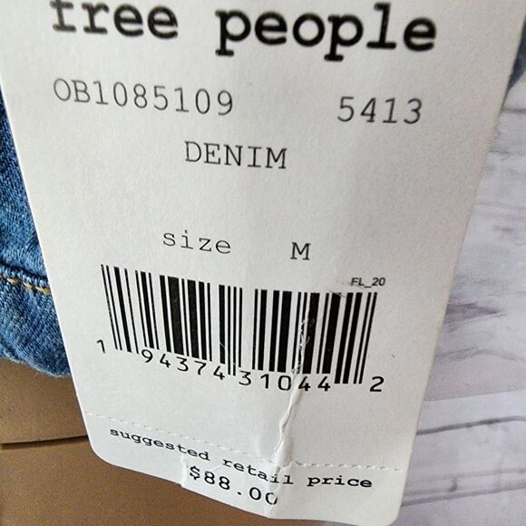 Free People Palm Desert Demin Crop Top Medium NWT - Picture 8 of 8